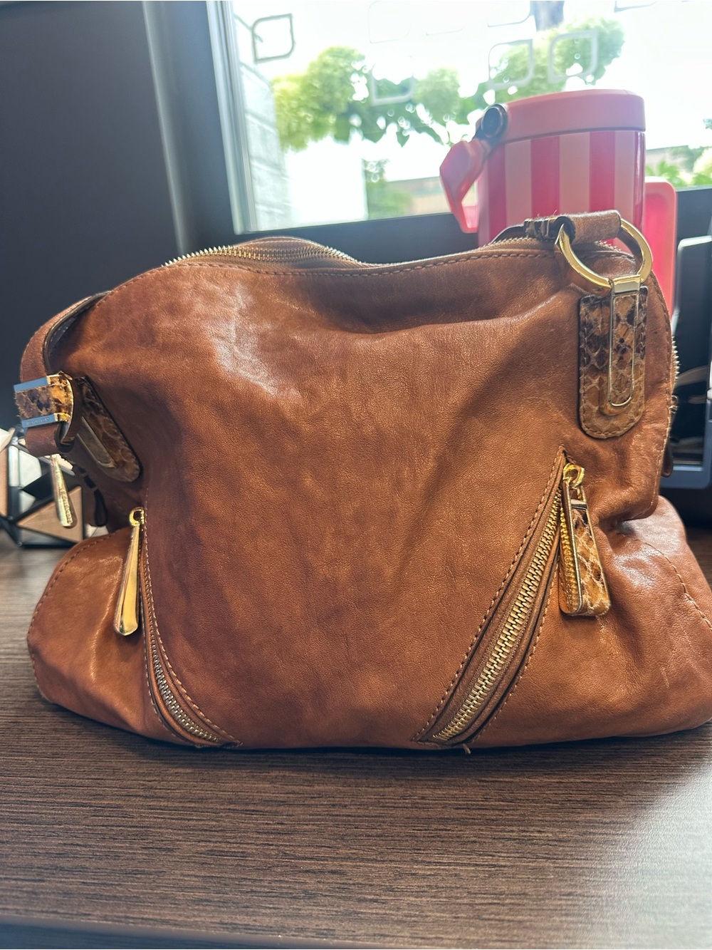Michael Kors Matilda Leather Satchel Handbag - Stylish Everyday Shoulder Bag - Picture 2 of 6